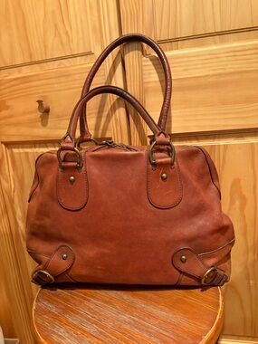 Banana Republic leather bowling-style bag or satchel